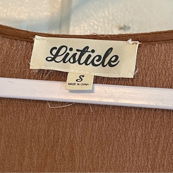 Listicle Brown Maxi Dress Women’s Small 3/4 Sleeve Brown Boho Festival Lined - Picture 6 of 7